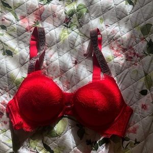 red bling victoria secret bra